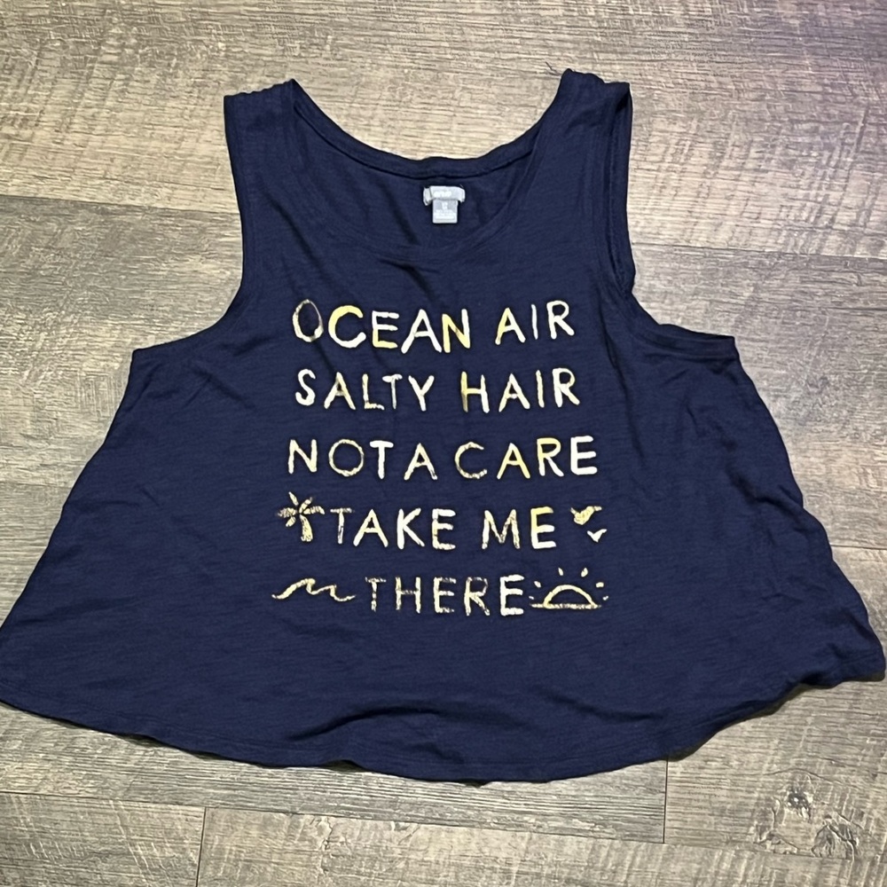Aerie Perfect For Summer Navy Blue Tank Top.  Perfect Beach Vacation Workout Top